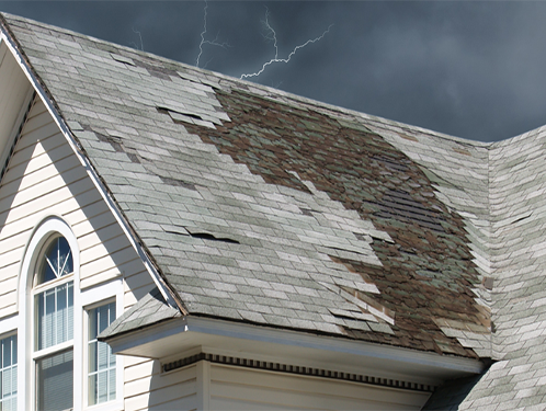 Storm damage roof repair in Lake County Illinois